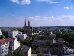 Vue de la ville avec la cathédrale.