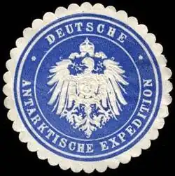 Insigne rond bleu et blanc avec en son centre l'aigle impérial allemand.