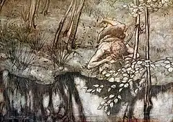 Siegfried se voit dans le courant, édition de 1911 de Siegfried and the Twilight of the Gods.