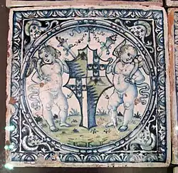 Carreaux issu du Palazzo Petrucci à Sienne. Musée du Louvre. 1509. Majolique.