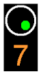 Signal présentant un feu vert et un 7 allumé en dessous
