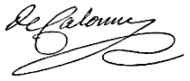 signature de Charles-Alexandre de Calonne