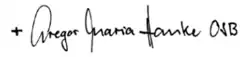 Signature de Gregor Maria Hanke