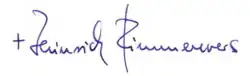 Signature de Heinrich Timmerevers