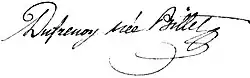 signature d'Adélaïde-Gillette Dufrénoy