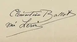 signature de Clémentine Ballot