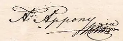 signature d'Antoine Apponyi