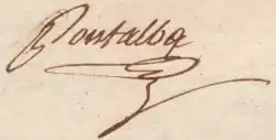 signature de Joseph-Xavier Delfau de Pontalba