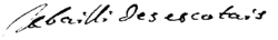 Signature de Louis-Joseph des Escotais