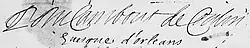 Signature de Pierre du Cambout de Coislin