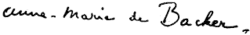 signature d'Anne-Marie de Backer