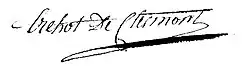 signature d'Armand Louis François Tréhot de Clermont