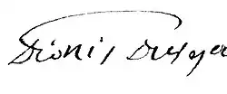 signature d'Achille Pierre Dionis du Séjour