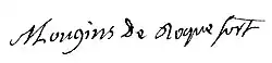 signature d'Antoine Boniface Mougins de Roquefort