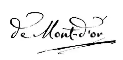 signature de Charles-Louis de Mont d'Or