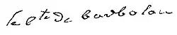 signature de Clair-Joseph Carris de Barbotan