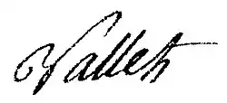 signature de Claude-Benjamin Vallet