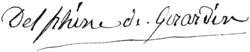 signature de Delphine de Girardin