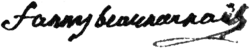 signature de Fanny de Beauharnais