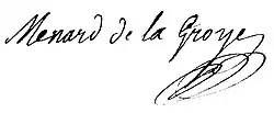 signature de François Ménard de La Groye