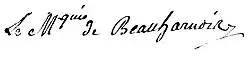 signature de François de Beauharnais (1756-1846)