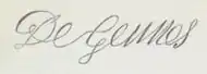 signature de Jean-Baptiste de Gennes