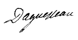 signature de Henri-Cardin-Jean-Baptiste d'Aguesseau
