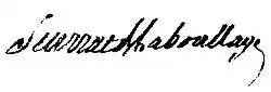 signature de Jacques-Isaac Seurrat de La Boulaye