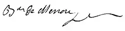 Signature de Jacques François de Menou