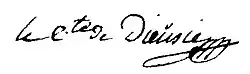 signature de Jean-Charles-Antoine Morel de Dieusie