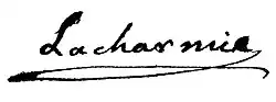 signature de Jean-François Fournier de La Charmie