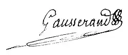 Signature de Jean-Joachim Gausserand