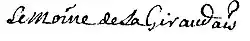 signature de Denis Jean-Marie Lemoine de La Giraudais