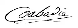Signature de Jean Melchior Dabadie de Bernet