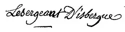 signature de Louis Joseph Thomas Le Sergeant d'Isbergues