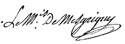 signature de Louis-Marie de Villebertain de Mesgrigny