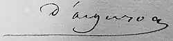 signature de Marc-René-Marie de Voyer de Paulmy d'Argenson (1771-1842)