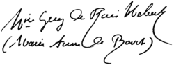 signature de Marie-Anne de Bovet