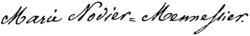signature de Marie Mennessier-Nodier