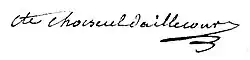 signature de Michel-Félix-Victor de Choiseul d'Aillecourt