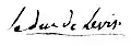 Signature de Pierre-Marc-Gaston de Lévis