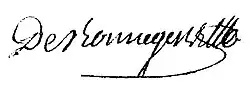 signature de Pierre-Étienne-Lazare Griffon de Romagné