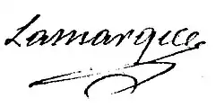 signature de Pierre-Joseph de Lamarque