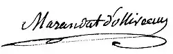 signature de Pierre Marandat d'Olliveau