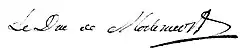 signature de Victurnien Jean-Baptistede Mortemart