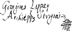 Signature de György Lippay de Zombor