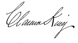 signature de Clarence King