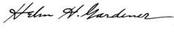 signature de Helen H. Gardener