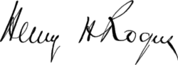 signature de Henry Huttleston Rogers