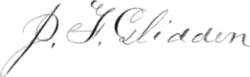 signature de Joseph Glidden